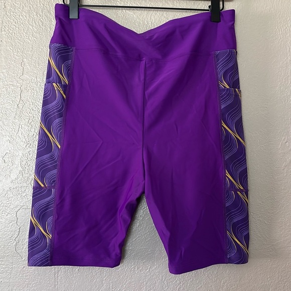 Women’s 7" Cross High Waisted Swim Board Shorts Size XL Swimsuit Quick Dry - Picture 4 of 6